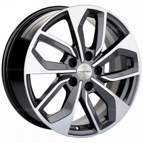 Большое фото товара - 7*17 5*112 ET46 66,6 Khomen Wheels KHW1703 Gray-FP (A4), 10084521. Вариант №1