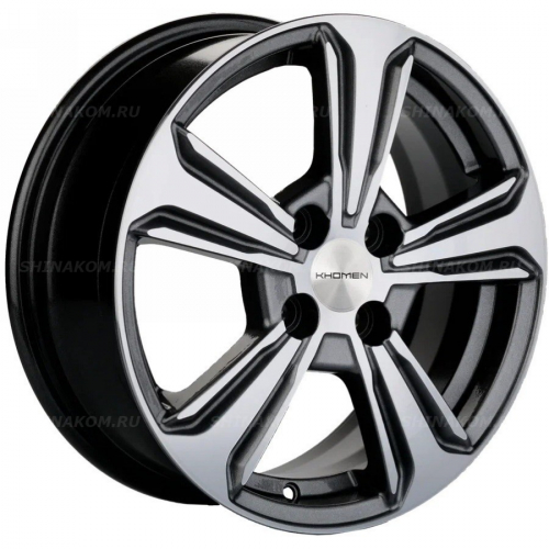Большое фото товара - 6*15 4*100 ET46 54,1 Khomen Wheels KHW1502 G-Silver-FP, 10121477. Вариант №1