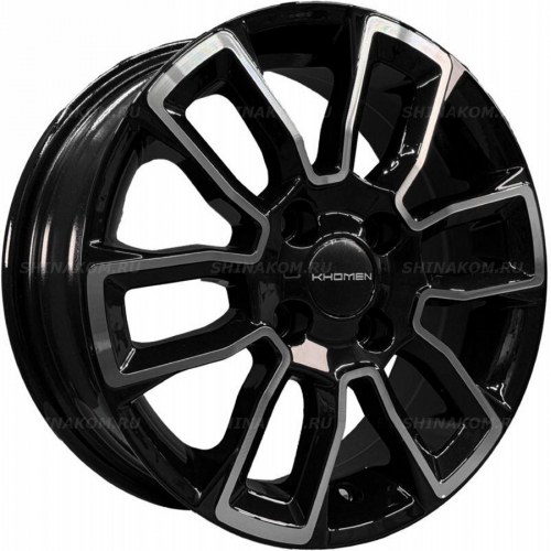Большое фото товара - 5,5*14 4*98 ET35 58,5 Khomen Wheels KHW1406 Black-FP, 10270408. Вариант №1