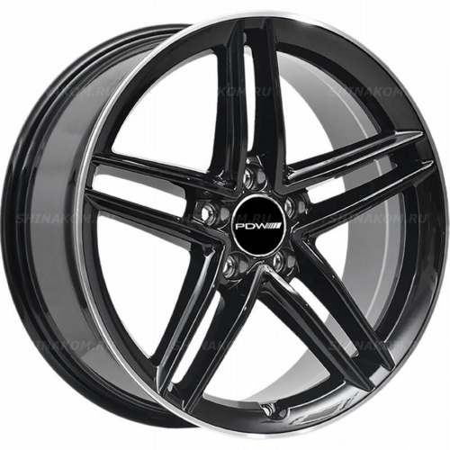 Большое фото товара - 7,5*18 5*112 ET35 66,56 PDW FF2127 Gloss Black Machine Edge, 10284794. Вариант №1